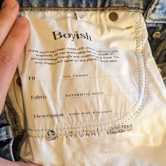 Boyish The Tommy Rigid Construction High Rise Straight Jeans Size 27 EUC - Picture 12 of 13
